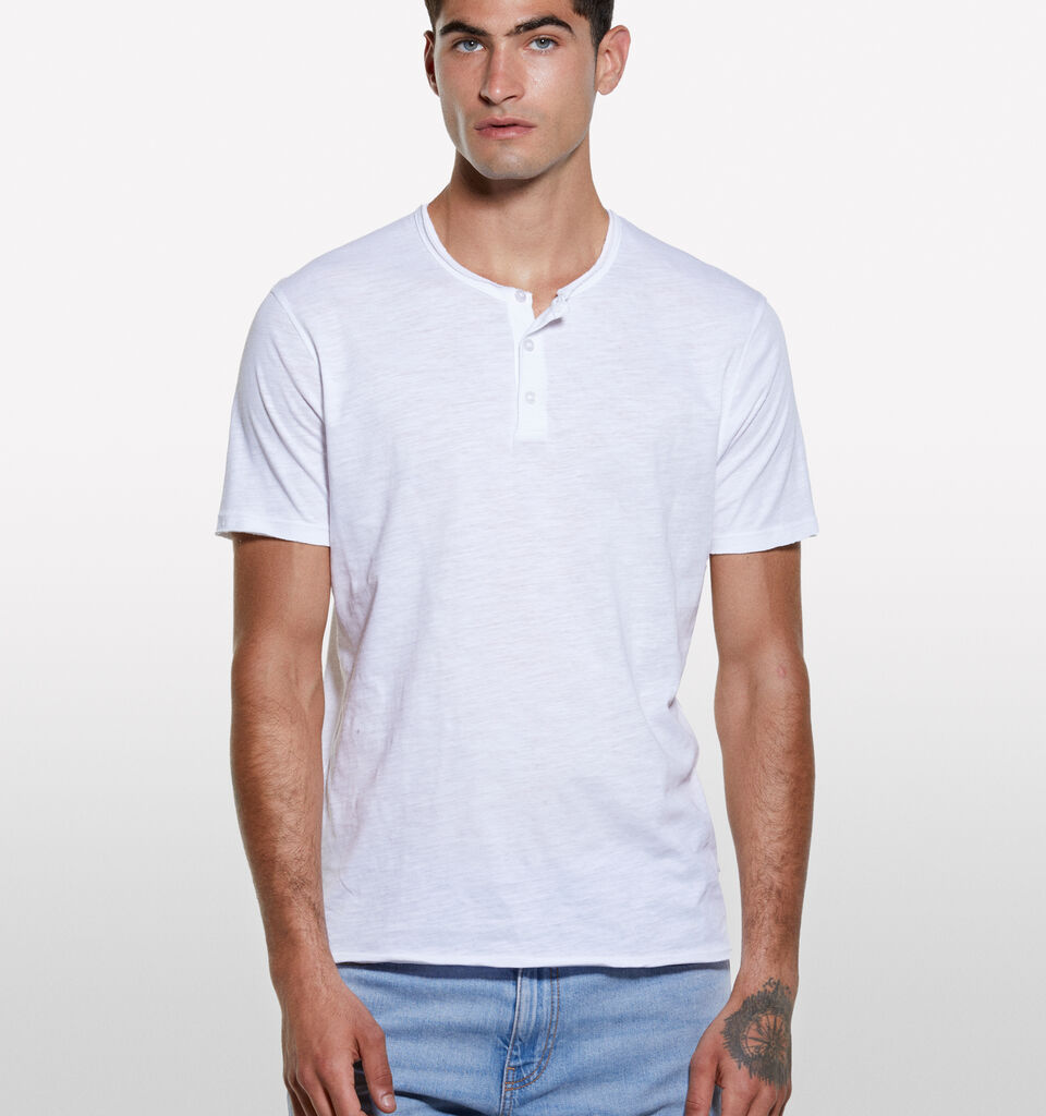 T-shirt Henley blanc - t-shirts à manches courtes pour homme - Blanc | Sisley image number 3